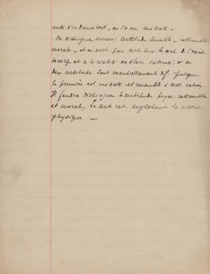 Lot #106 Henri Bergson Handwritten Manuscript on 'Theories of Knowledge' - Image 9
