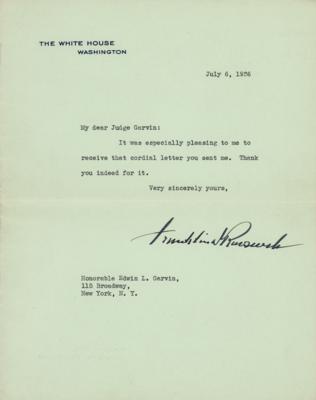 Lot #47 Franklin D. Roosevelt Typed Letter Signed