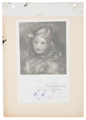 Lot #308 Pierre-Auguste Renoir Signed Photograph
