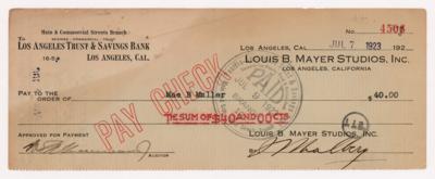 Lot #519 Irving Thalberg Signed Check