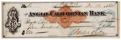 Lot #152 Adolph Sutro Signed Check