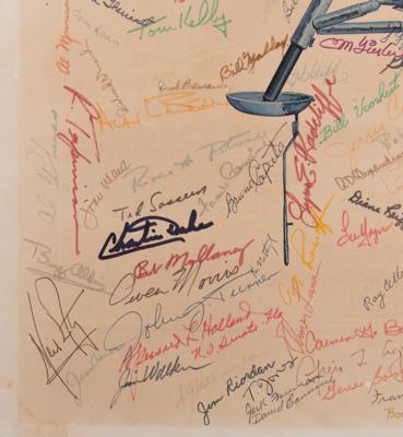 Lot #278 Apollo Lunar Module Print with (300+) Signatures, Including All (12) Moonwalkers, Charles Lindbergh, Richard Nixon, and Spiro Agnew - Image 2