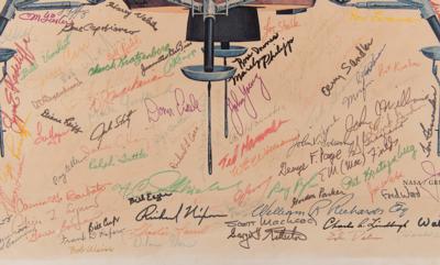 Lot #278 Apollo Lunar Module Print with (300+) Signatures, Including All (12) Moonwalkers, Charles Lindbergh, Richard Nixon, and Spiro Agnew - Image 3