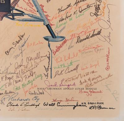 Lot #278 Apollo Lunar Module Print with (300+) Signatures, Including All (12) Moonwalkers, Charles Lindbergh, Richard Nixon, and Spiro Agnew - Image 4