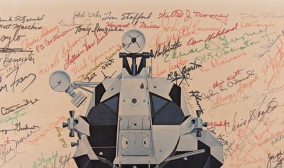 Lot #278 Apollo Lunar Module Print with (300+) Signatures, Including All (12) Moonwalkers, Charles Lindbergh, Richard Nixon, and Spiro Agnew - Image 8