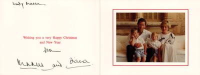 Lot #74 Princess Diana and King Charles III Signed Christmas Card (1987)