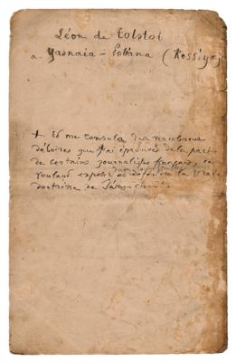 Lot #349 Leo Tolstoy Letter Signed on Politics and Religion - "The solution is in the revelation of love" - Image 8