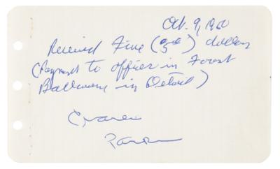 Lot #377 Charlie Parker Autograph Document Signed -a 1950 handwritten IOU to a Detroit officer