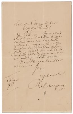 Lot #375 Richard Wagner Autograph Letter Signed - Image 1