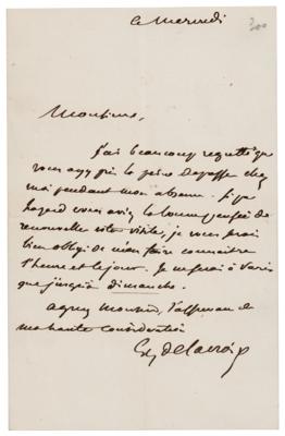 Lot #315 Eugene Delacroix Autograph Letter Signed - Image 1