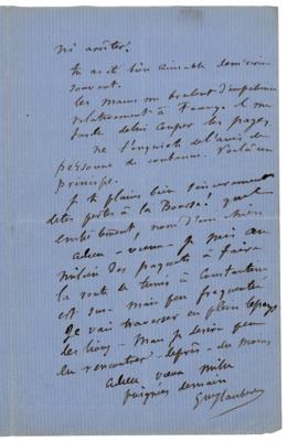 Lot #342 Gustave Flaubert Autograph Letter Signed - Image 2
