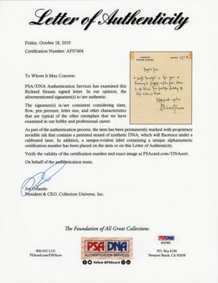 Lot #401 Richard Strauss Autograph Letter Signed - Image 2