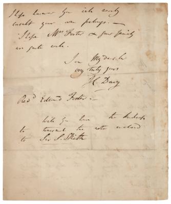 Lot #178 Humphry Davy Autograph Letter Signed on Manuscripts for Royal Society Library - Image 2