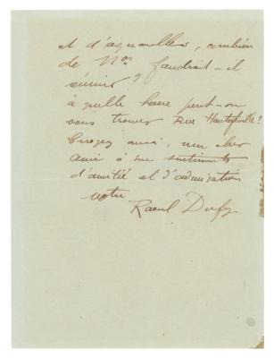 Lot #317 Raoul Dufy Autograph Letter Signed - Image 3