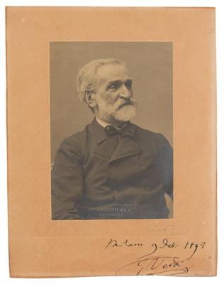 Lot #373 Guiseppe Verdi Signed Photograph (Dated to Falstaff Premiere)