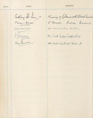 Lot #135 King George VI and British Military Notables Signed WWII Civil Resettlement Unit Guest Book - Image 3