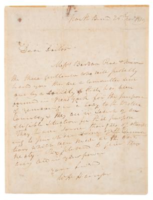 Lot #9 William Henry Harrison Autograph Letter Signed - writing on the New York Emigration Society and their quest to purchase some of the Reservations