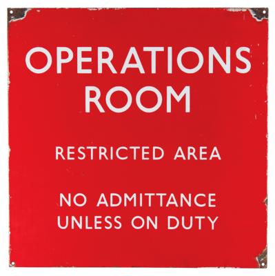 Lot #228 Battle of Britain: RAF Debden Operations Room Enameled Sign - Image 2