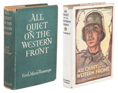 Lot #346 Erich Maria Remarque: All Quiet on the Western Front (2) Books -First English Edition and First American Edition