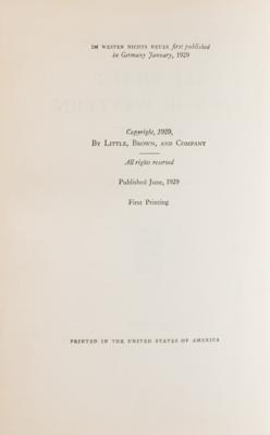 Lot #346 Erich Maria Remarque: All Quiet on the Western Front (2) Books -First English Edition and First American Edition - Image 5