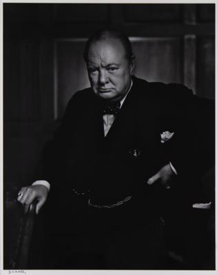 Lot #4027 Winston Churchill Oversized Photograph Signed by Yousuf Karsh - Image 1