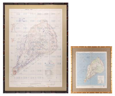 Lot #253 Iwo Jima (2) Secret “Situation” and “Special Air and Gunnery Target Maps from October and November 1944