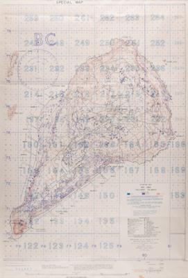 Lot #253 Iwo Jima (2) Secret “Situation” and “Special Air and Gunnery Target" Maps from October and November 1944 - Image 2