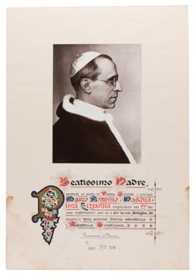 Lot #79 Pope Pius XII Signed Apostolic Blessing - Image 1