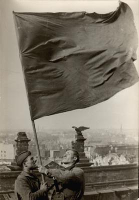 Lot #258 Anatoly Morozov 'Victory Banner on the Top of the Reichstag' Original Photograph - Image 1