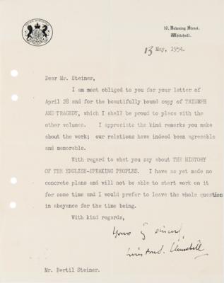 Lot #236 Winston Churchill Typed Letter Signed to His Swedish Publisher on Books - Image 1