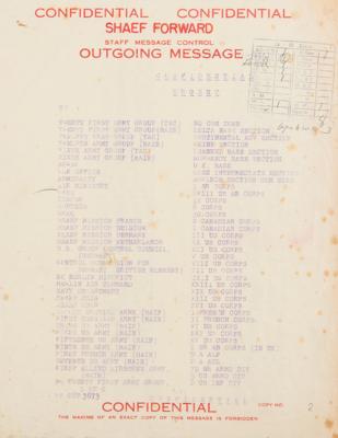 Lot #265 World War II Book Message: Eisenhower's SHAEF Forward Total Ceasefire Order (May 7, 1945): "All offensive operations by Allied Expeditionary Force will cease" - Image 2