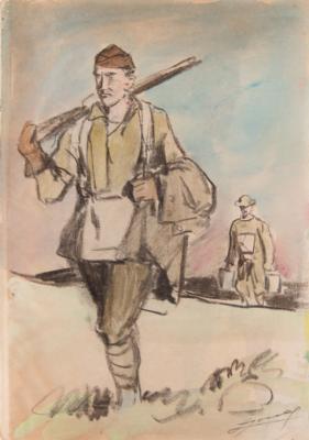 Lot #210 Lucien Jonas (8) Original WWI Drawings in Limited Edition Book Set - Image 7