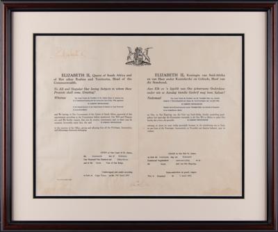 Lot #76 Queen Elizabeth II Rare Document Signed as "Queen of South Africa" - Image 3