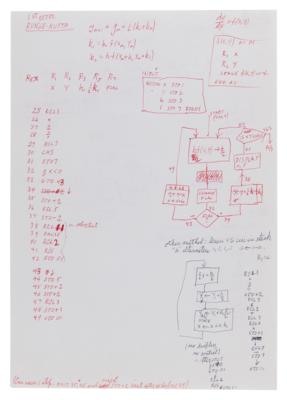 Lot #98 Richard Feynman Handwritten Manuscript - the Nobel Prize-winning physicist employs Runge-Kutta methods