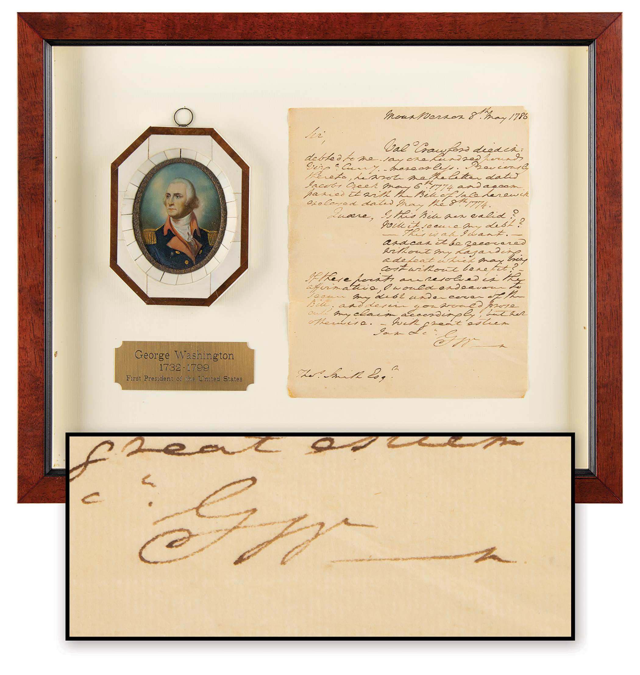 Lot #3 George Washington Autograph Letter Signed from Mount Vernon on Debt Collection - Image 1