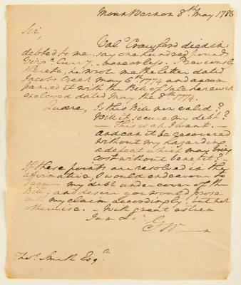 Lot #3 George Washington Autograph Letter Signed from Mount Vernon on Debt Collection - Image 3