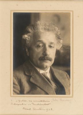 Lot #93 Albert Einstein Signed Photograph - presented to "the wonderful performer," French pianist Youra Guller - Image 1