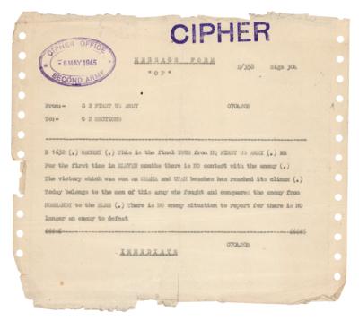 Lot #268 World War II Cipher Message: Final