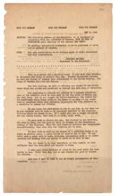 Lot #271 World War II: V-E Day Proclamation White House Press Release - Image 1