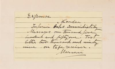 Lot #550 Guglielmo Marconi Autograph Note Signed