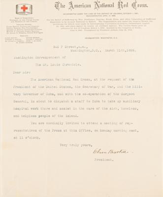 Lot #553 Clara Barton Typed Letter Signed on American National Red Cross in Cuba