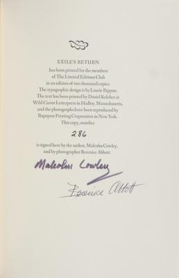 Lot #6054 Malcolm Cowley and Berenice Abbott Signed Book - Exile's Return - Image 2