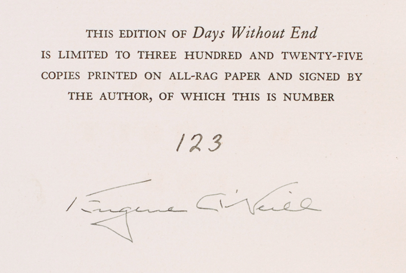 Lot #6197 Eugene O'Neill Signed Book - Days Without End - Image 2