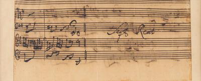 Lot #6215 Johann Sebastian Bach Handwritten Church Cantata Manuscript - Image 2