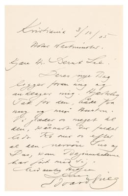 Lot #6224 Edvard Grieg Autograph Letter Signed