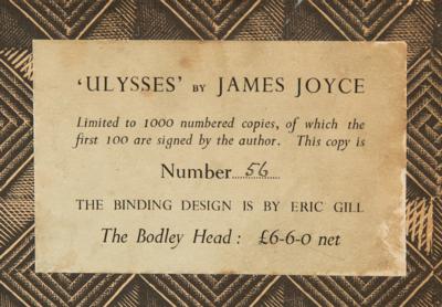 Lot #6110 James Joyce Signed Book - Ulysses (Limited Edition, 1936) - Image 7