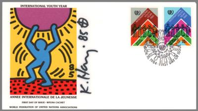 Lot #6057 Keith Haring Signed FDC