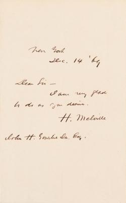 Lot #6123 Herman Melville Autograph Letter Signed