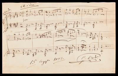 Lot #6230 Giuseppe Verdi Autograph Musical Quotation Signed for 'Aida' - Image 2