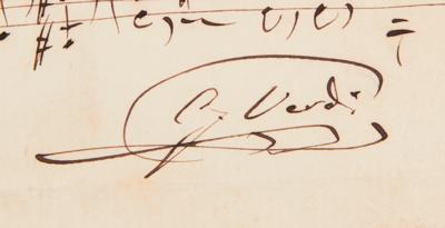 Lot #6230 Giuseppe Verdi Autograph Musical Quotation Signed for 'Aida' - Image 3